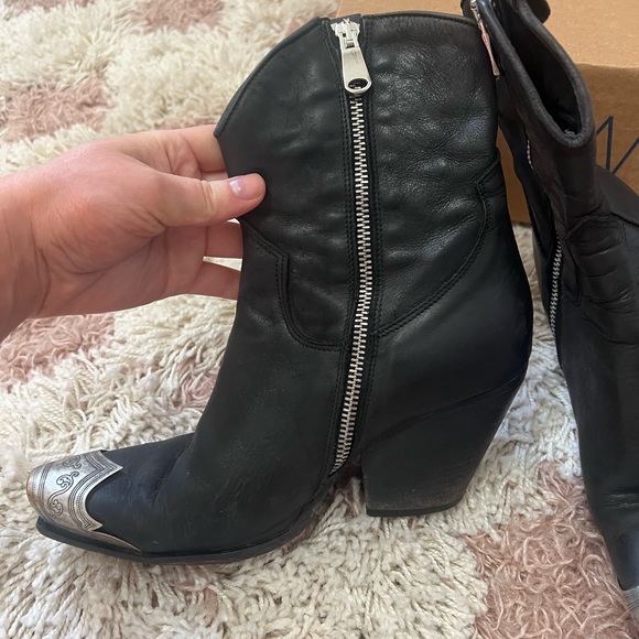 Free People Black Leather Ankle Boots - Picture 8 of 12